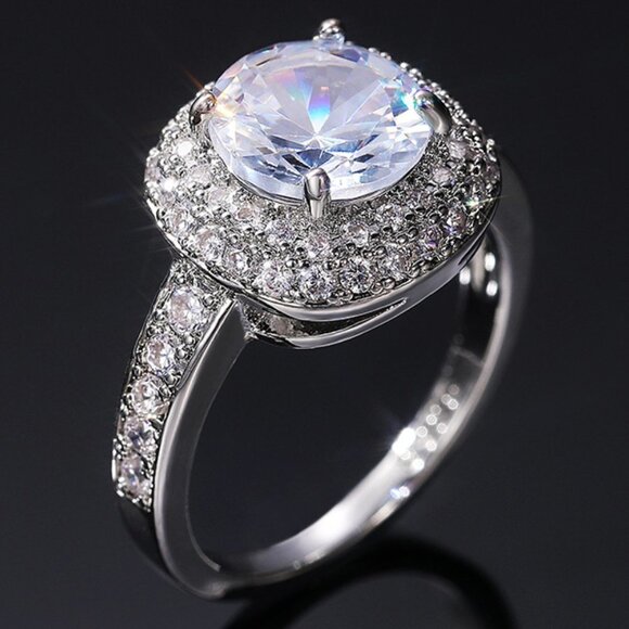 Amazon.com: Lieson Dainty Rings For Women, Women Sterling  ▶Dainty Beautiful Classic Silver Plated Wedding/Engagement Ring for Women, L014